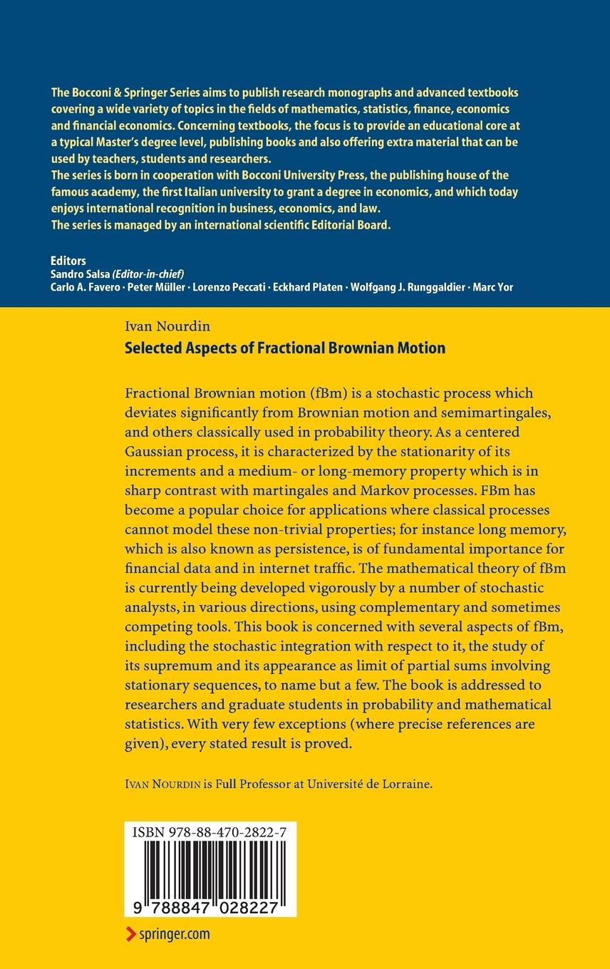 Rückseitencover Selected Aspects of Fractional Brownian Motion