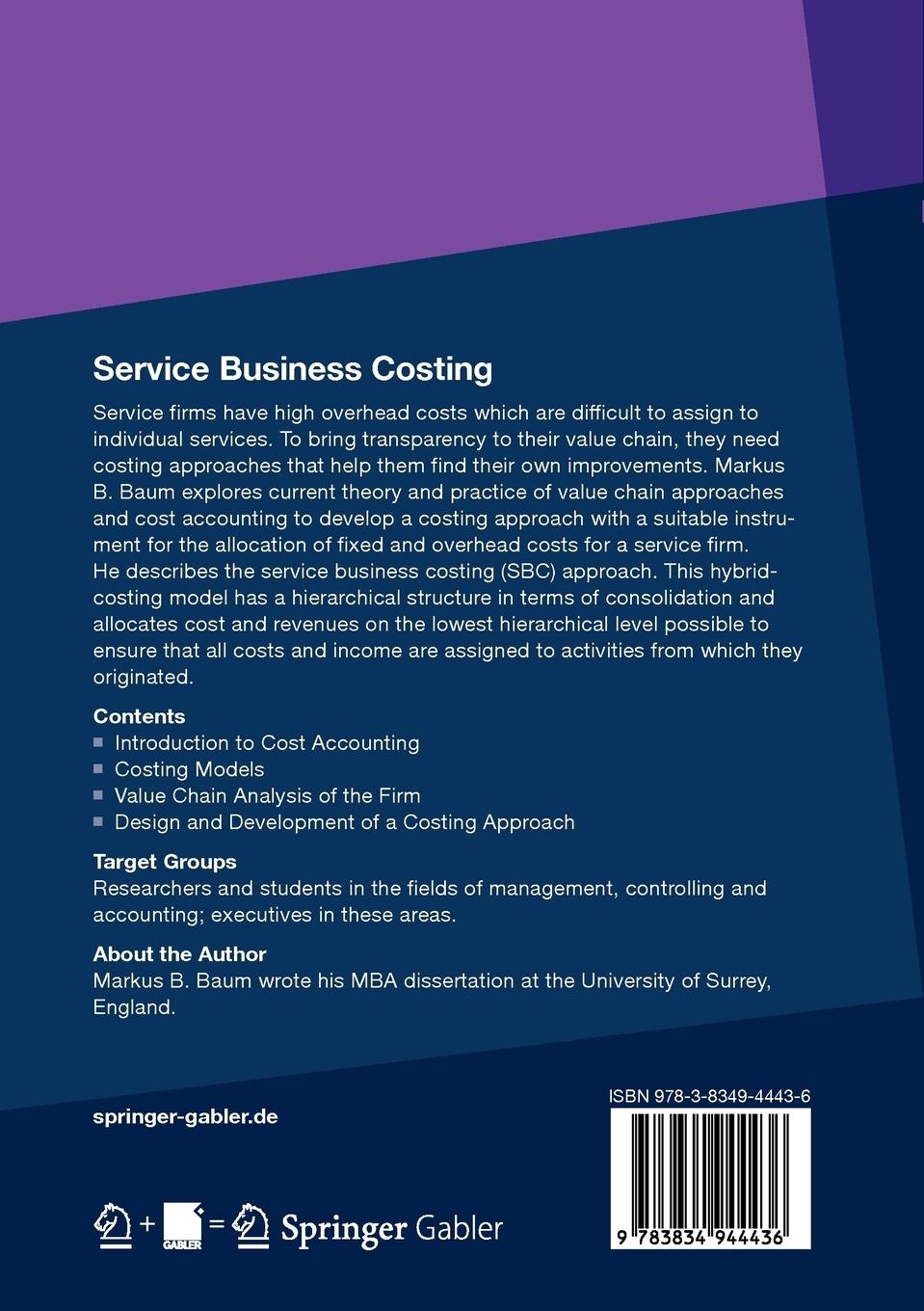 Rückseitencover Service Business Costing