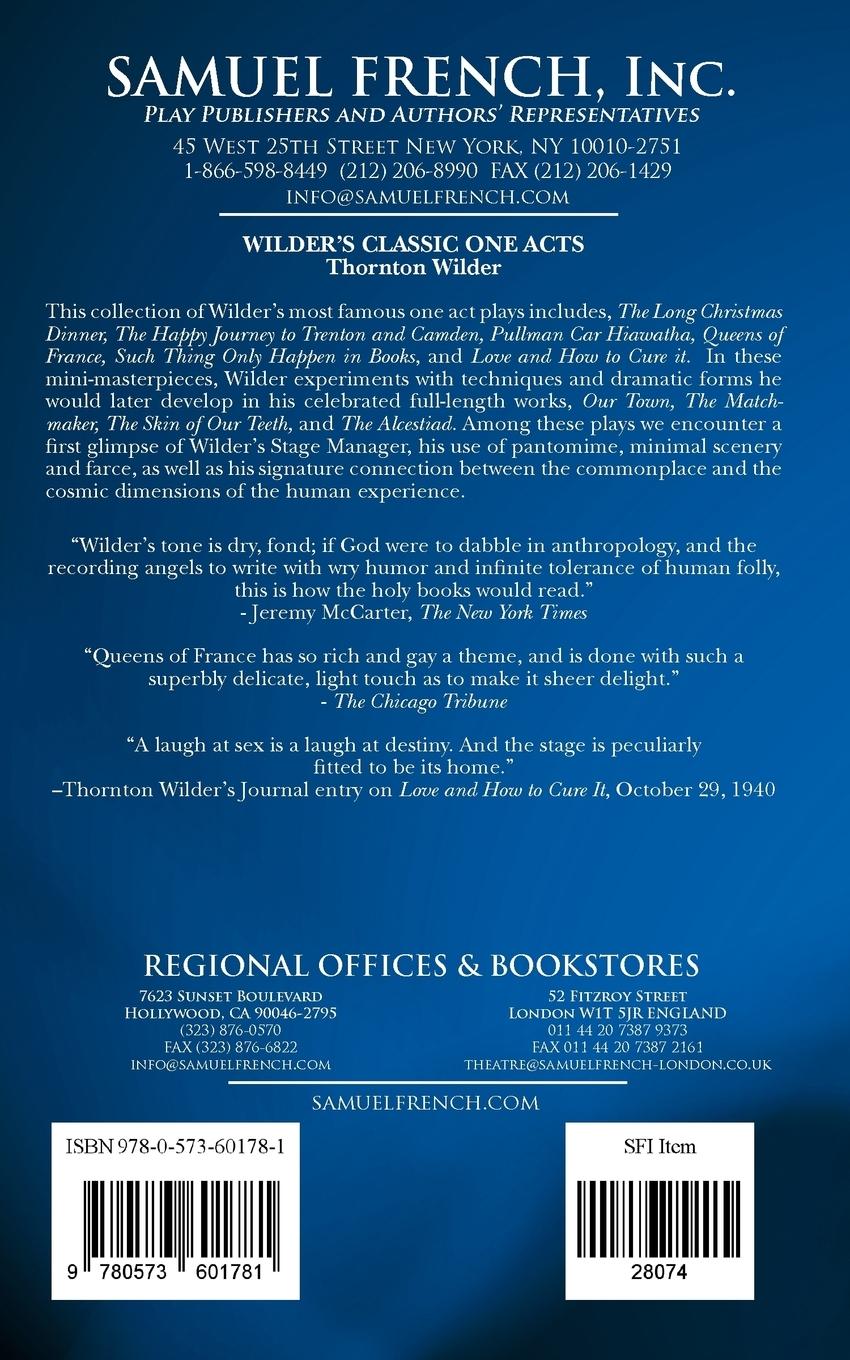 Rückseitencover Wilder's Classic One Acts