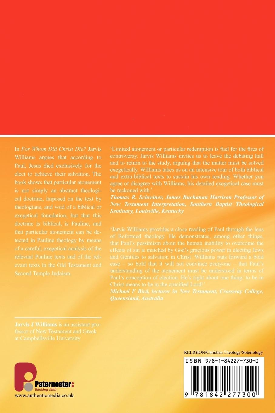 Rückseitencover For Whom Did Christ Die?