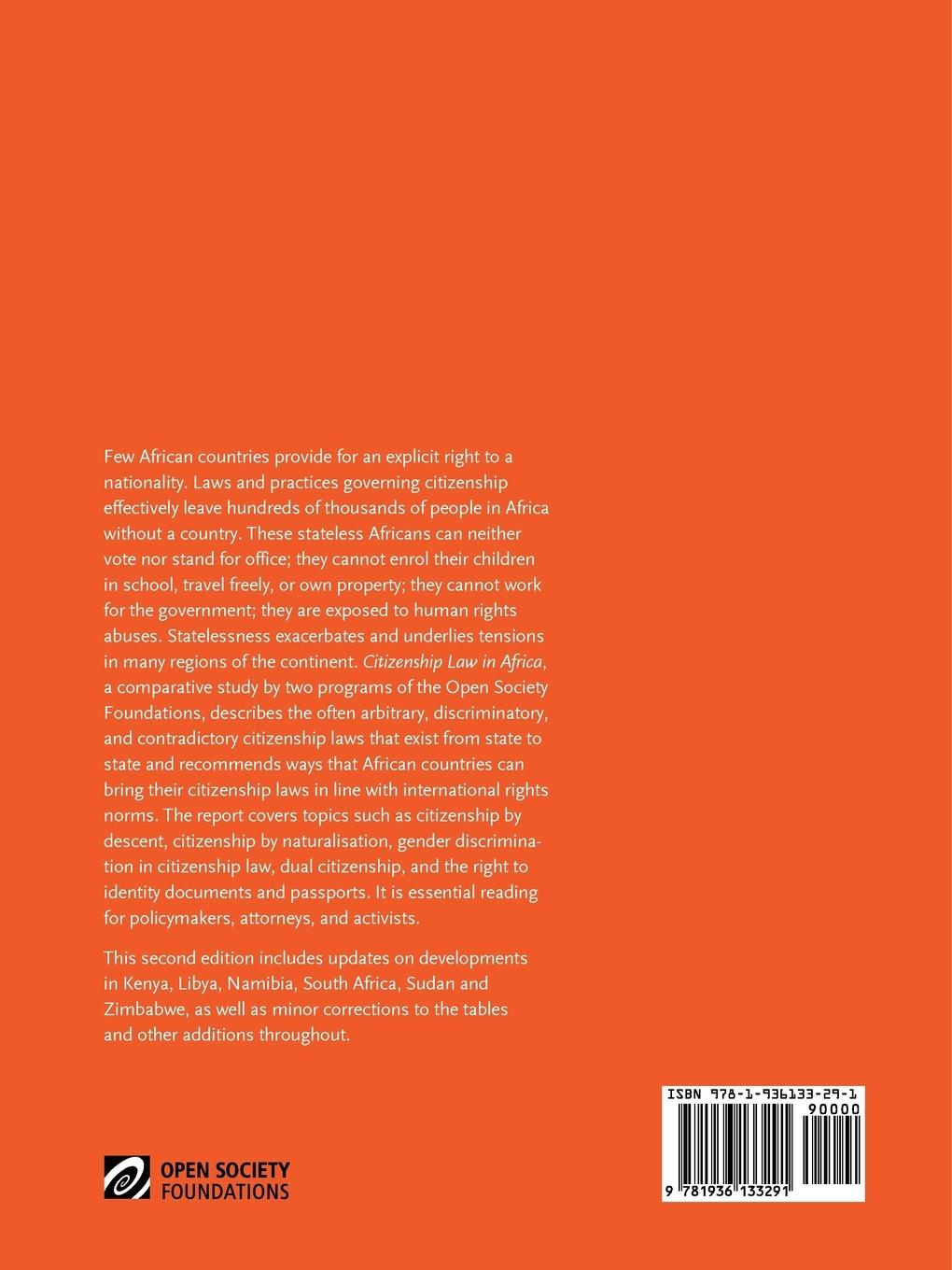 Rückseitencover Citizenship Law in Africa. a Comparative Study