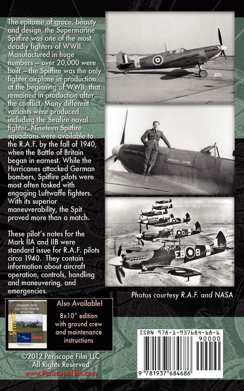 Rückseitencover Royal Air Force Pilot's Notes for Spitfire IIA and IIB Aeroplanes