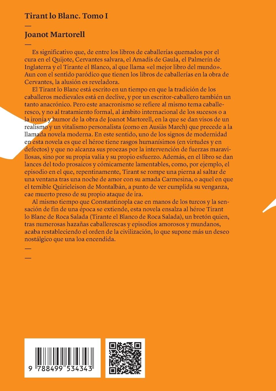 Rückseitencover Tirant lo Blanc