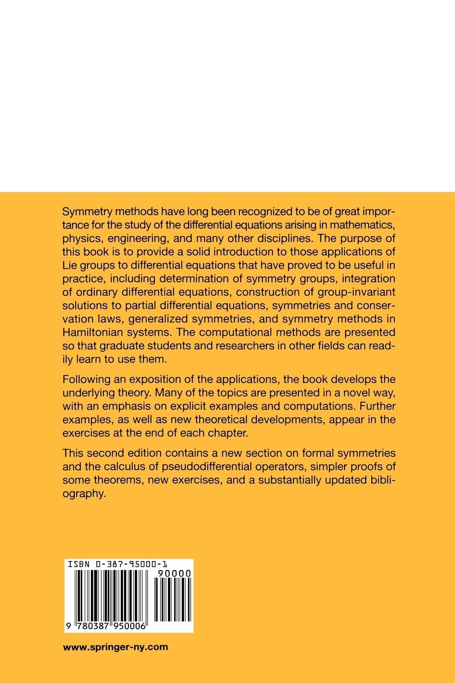 Rückseitencover Applications of Lie Groups to Differential Equations