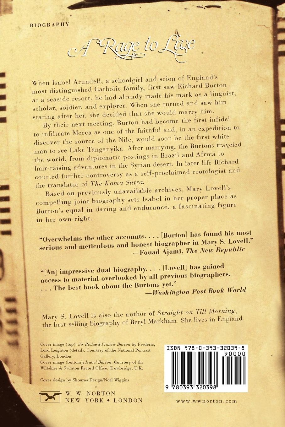 Rückseitencover A Rage to Live