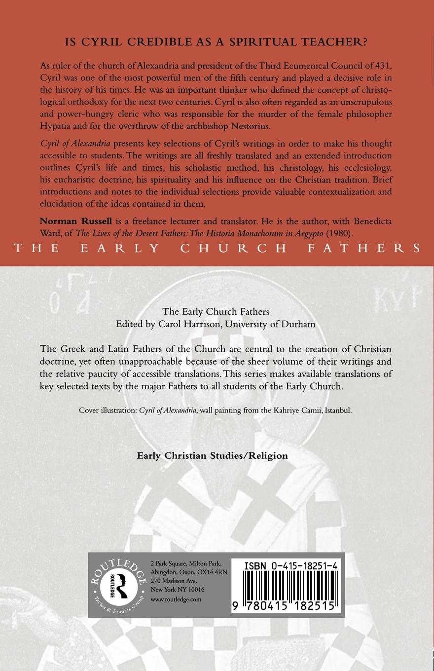 Rückseitencover Cyril of Alexandria