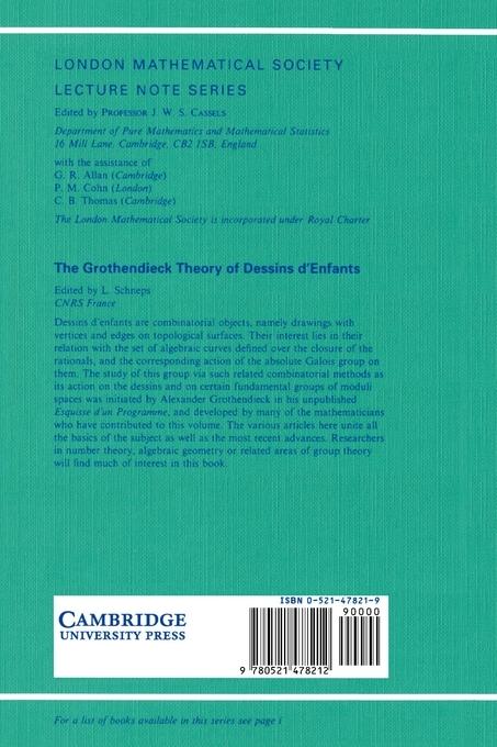 Rückseitencover Grothendieck Theory of Dessins D'Enfants