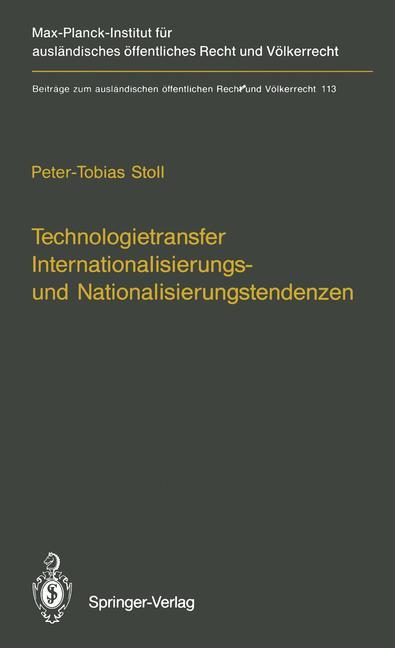 Vorderes Coverbild Technologietransfer Internationalisierungs- und Nationalisierungstendenzen