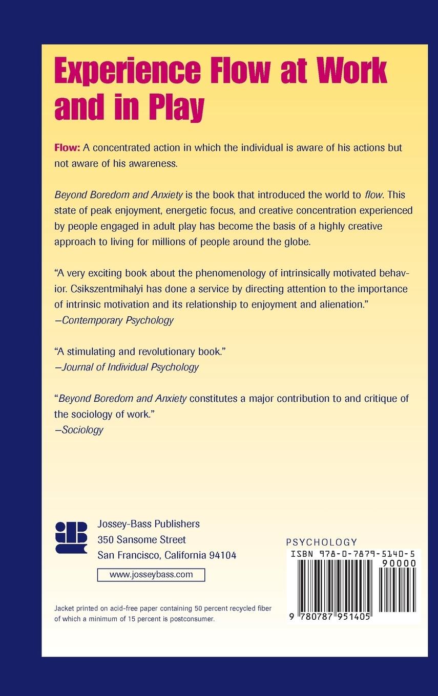 Rückseitencover Beyond Boredom and Anxiety