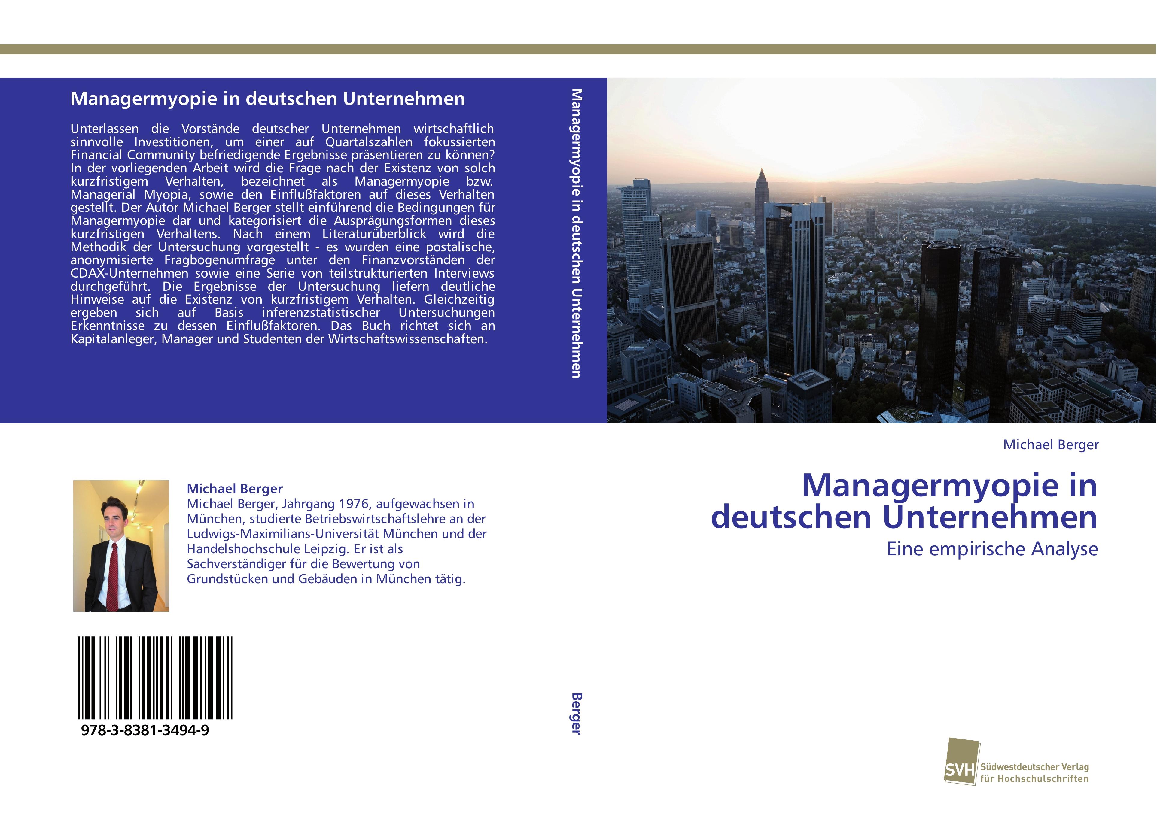 Vorderes Coverbild Managermyopie in deutschen Unternehmen