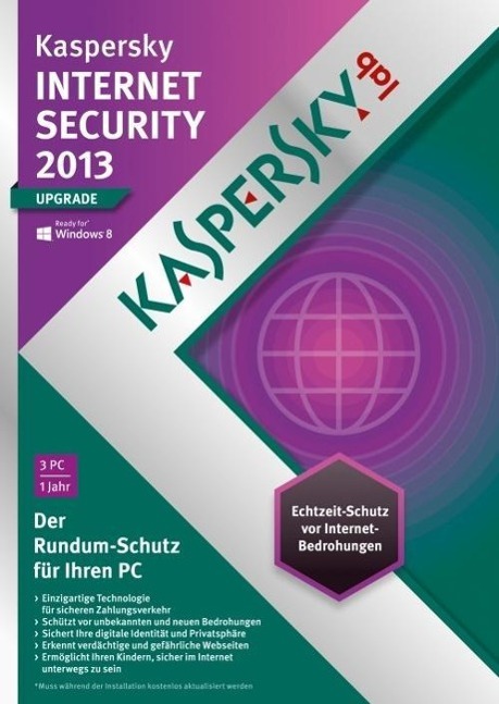 Vorderes Coverbild Kaspersky Internet Security 2013 3 Lizenzen Upgrade (DVD-Box). Für Windows XP/Vista/7/8