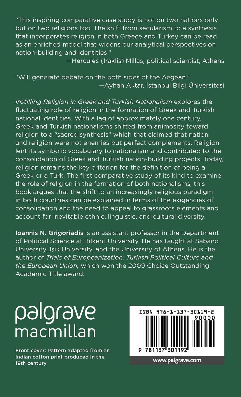 Rückseitencover Instilling Religion in Greek and Turkish Nationalism: A "Sacred Synthesis"