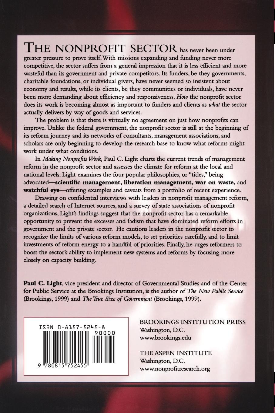 Rückseitencover Making Nonprofits Work