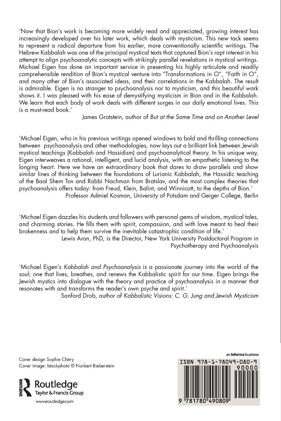 Rückseitencover Kabbalah and Psychoanalysis