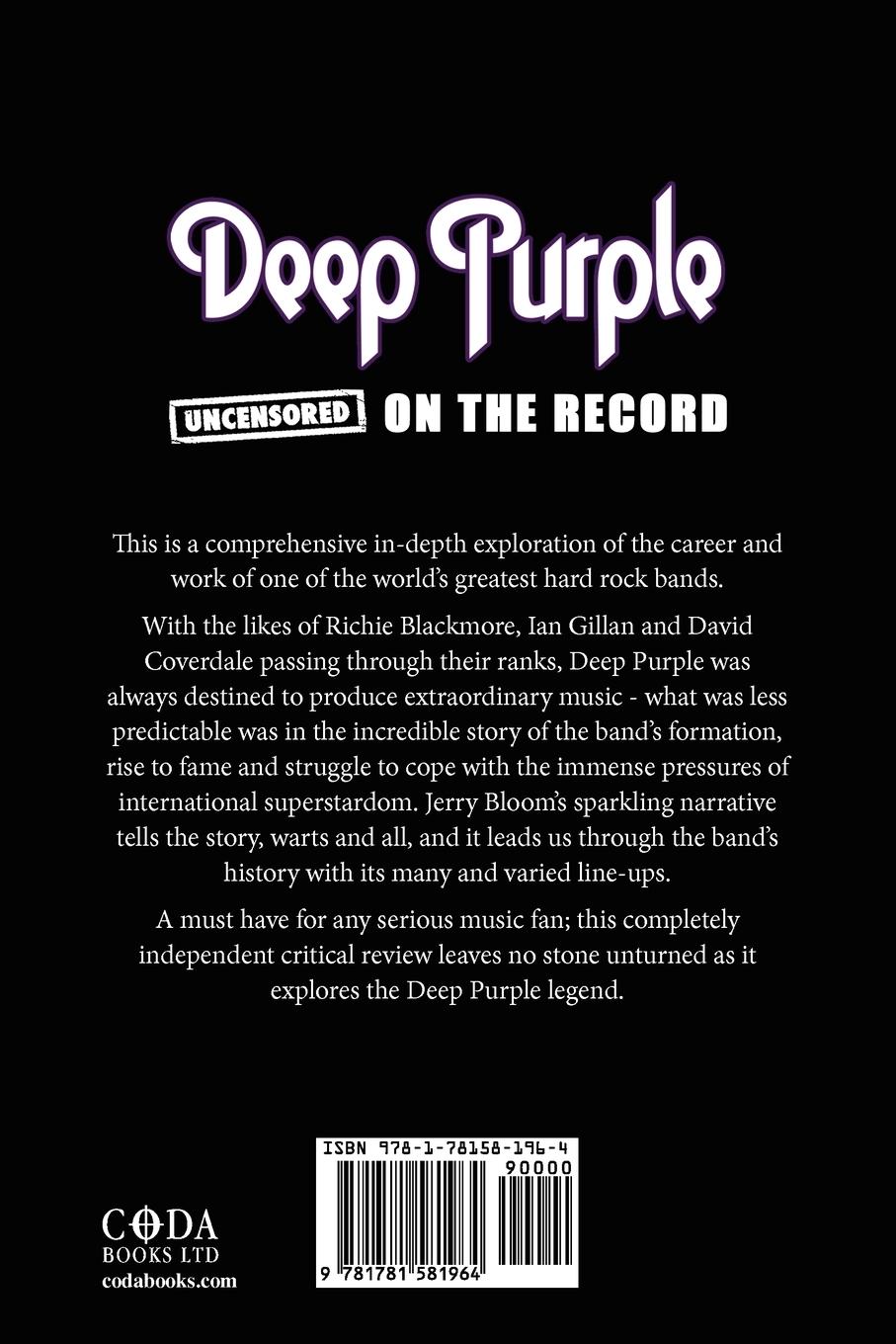 Rückseitencover Deep Purple - Uncensored on the Record