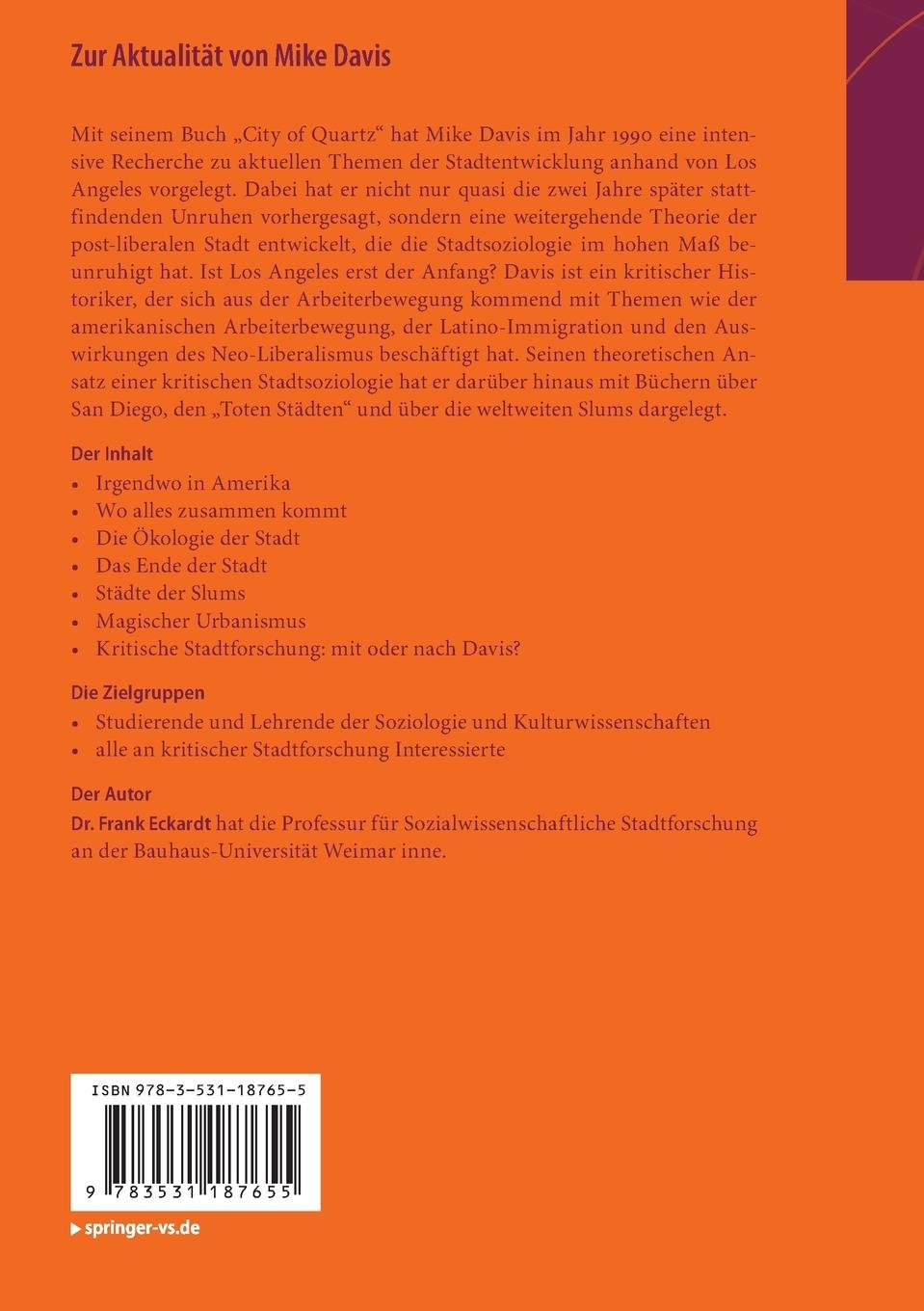 Rückseitencover Zur Aktualität von Mike Davis