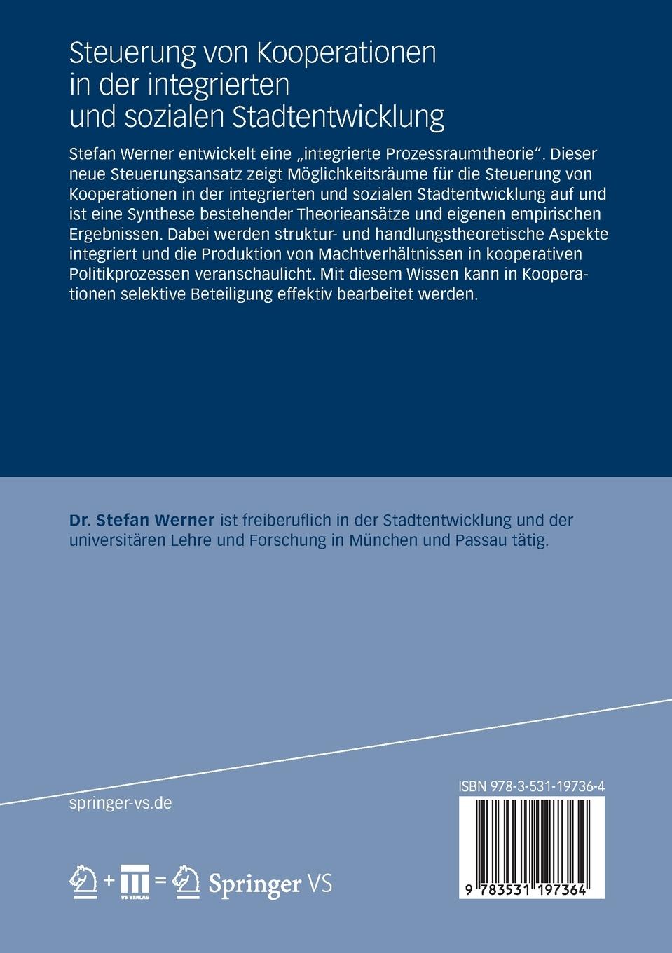 Rückseitencover Steuerung von Kooperationen in der integrierten und sozialen Stadtentwicklung