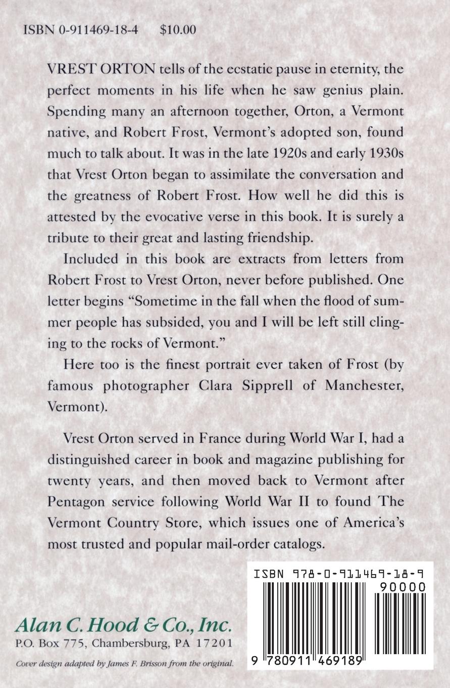 Rückseitencover Vermont Afternoons with Robert Frost