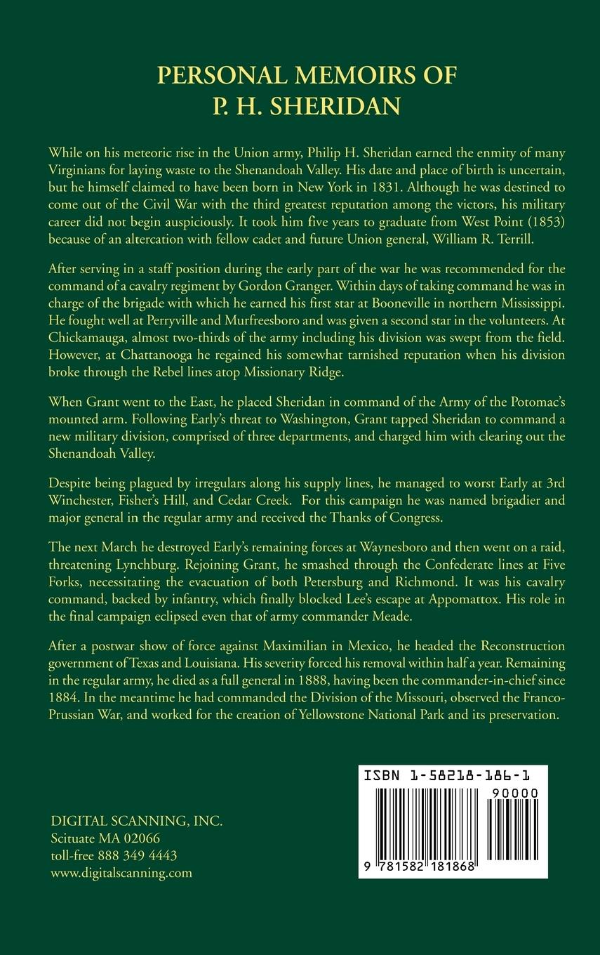 Rückseitencover Personal Memoirs of P. H. Sheridan Volume 2/2