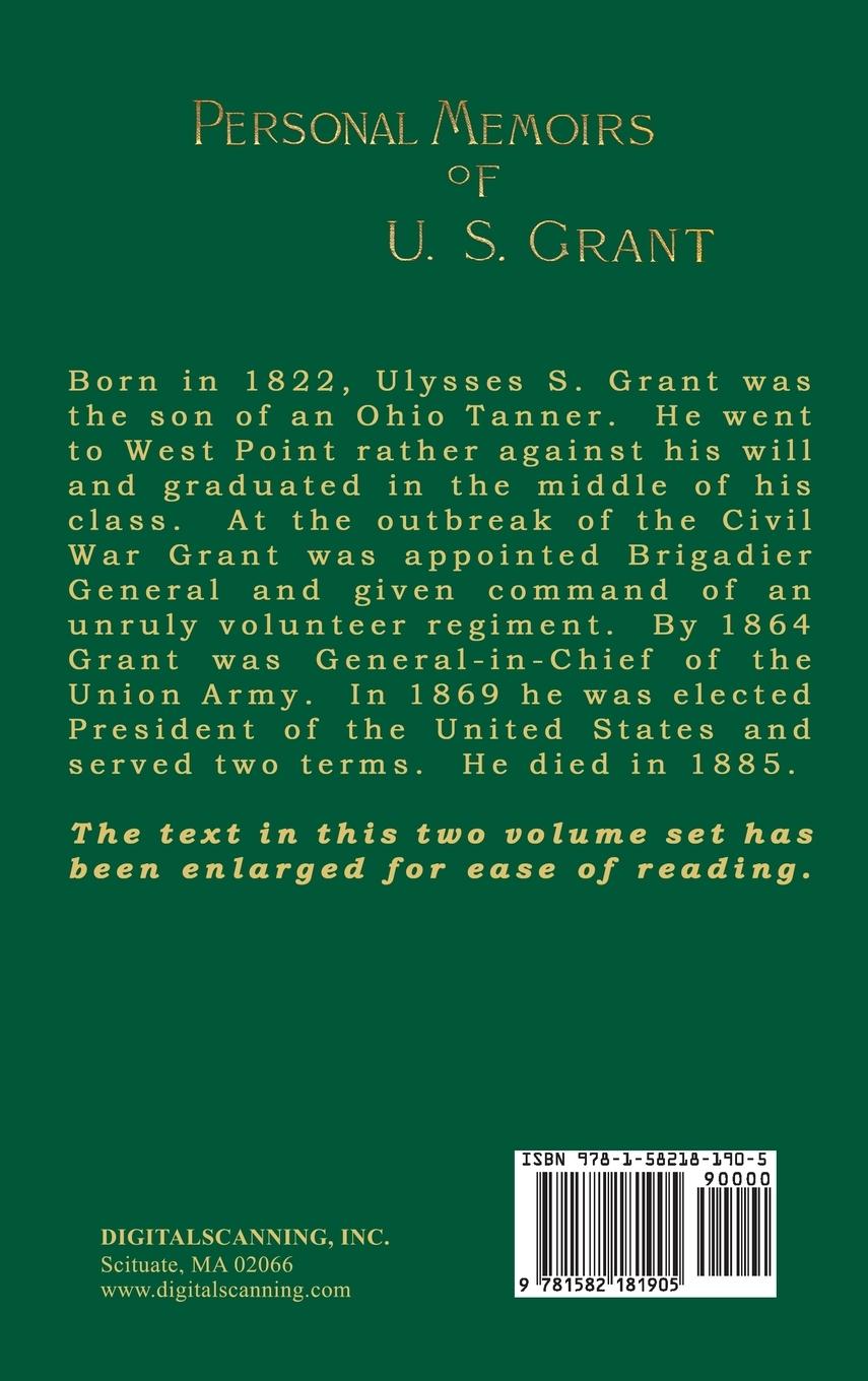 Rückseitencover Personal Memoirs of U. S. Grant Volume 2/2