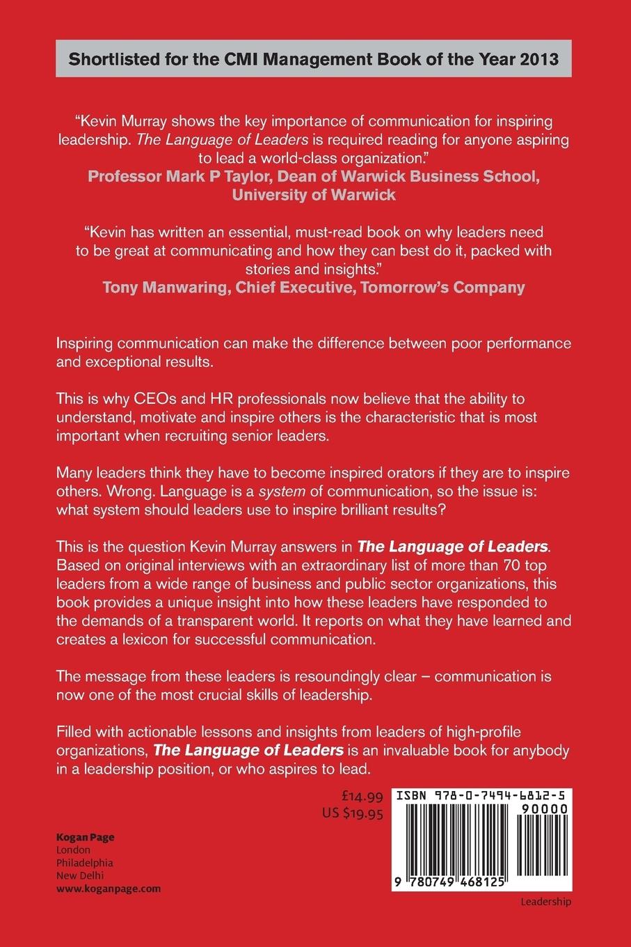 Rückseitencover The Language of Leaders