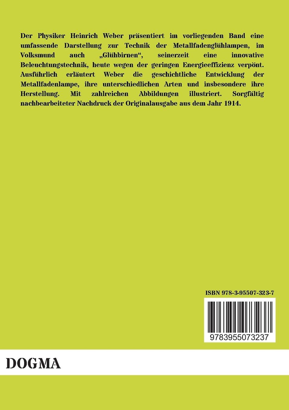 Rückseitencover Die elektrischen Metallfadenglühlampen