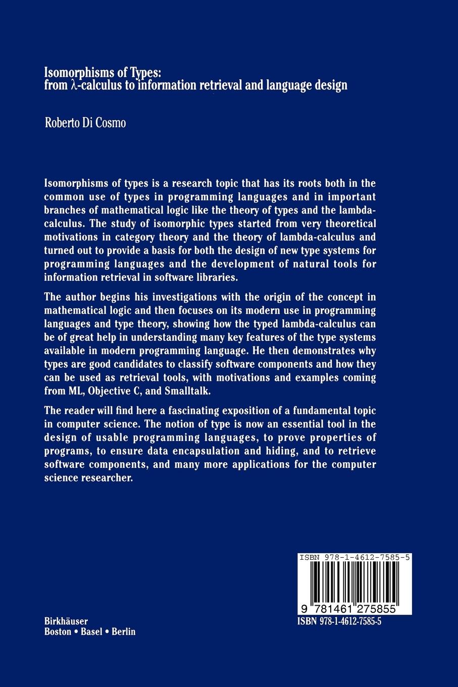 Rückseitencover Isomorphisms of Types