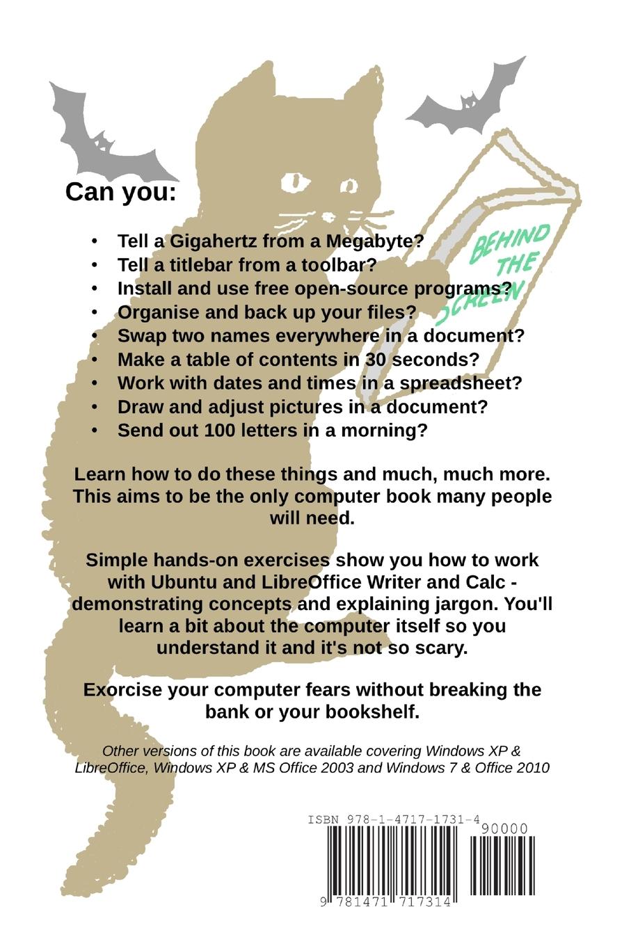 Rückseitencover Behind the Screen with Ubuntu and LibreOffice