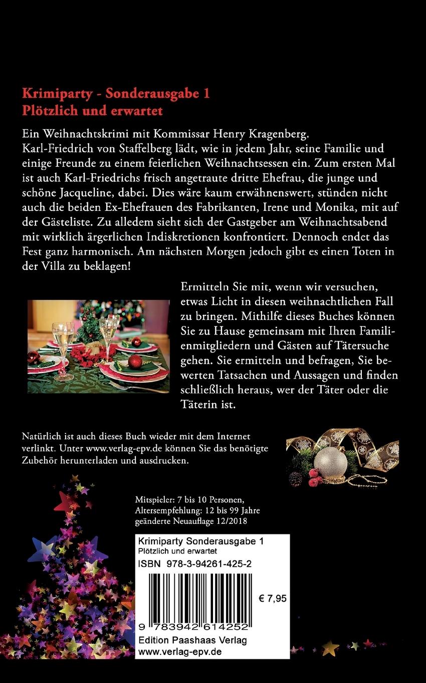 Rückseitencover Krimiparty Sonderausgabe 1: Plötzlich und erwartet
