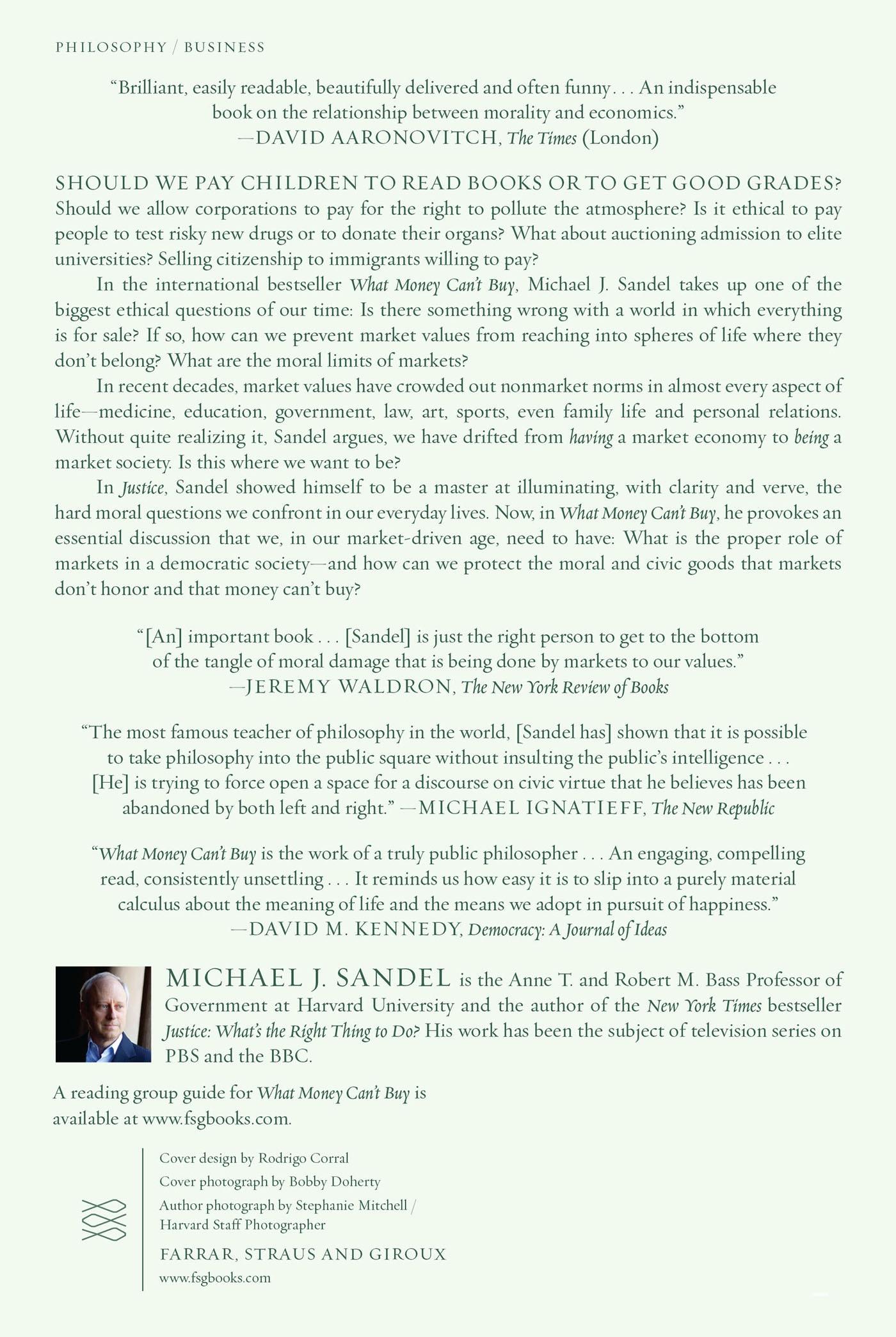 Rückseitencover What Money Can't Buy