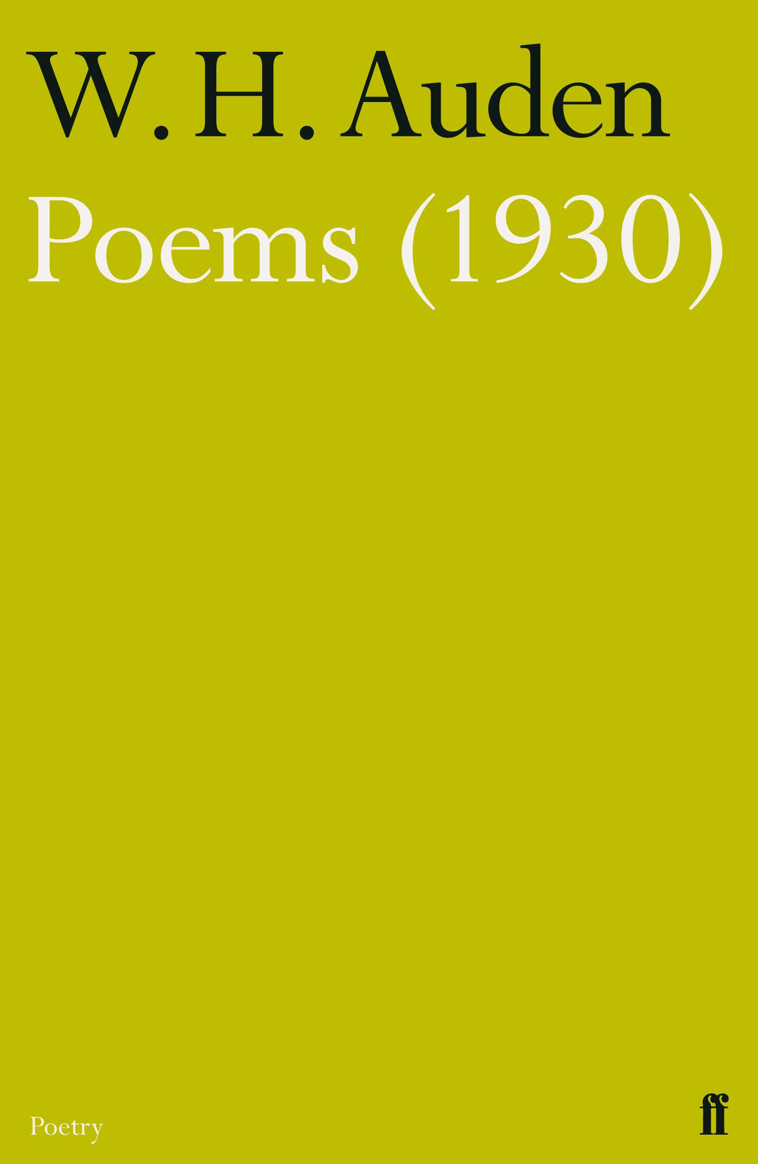 Vorderes Coverbild Poems (1930)