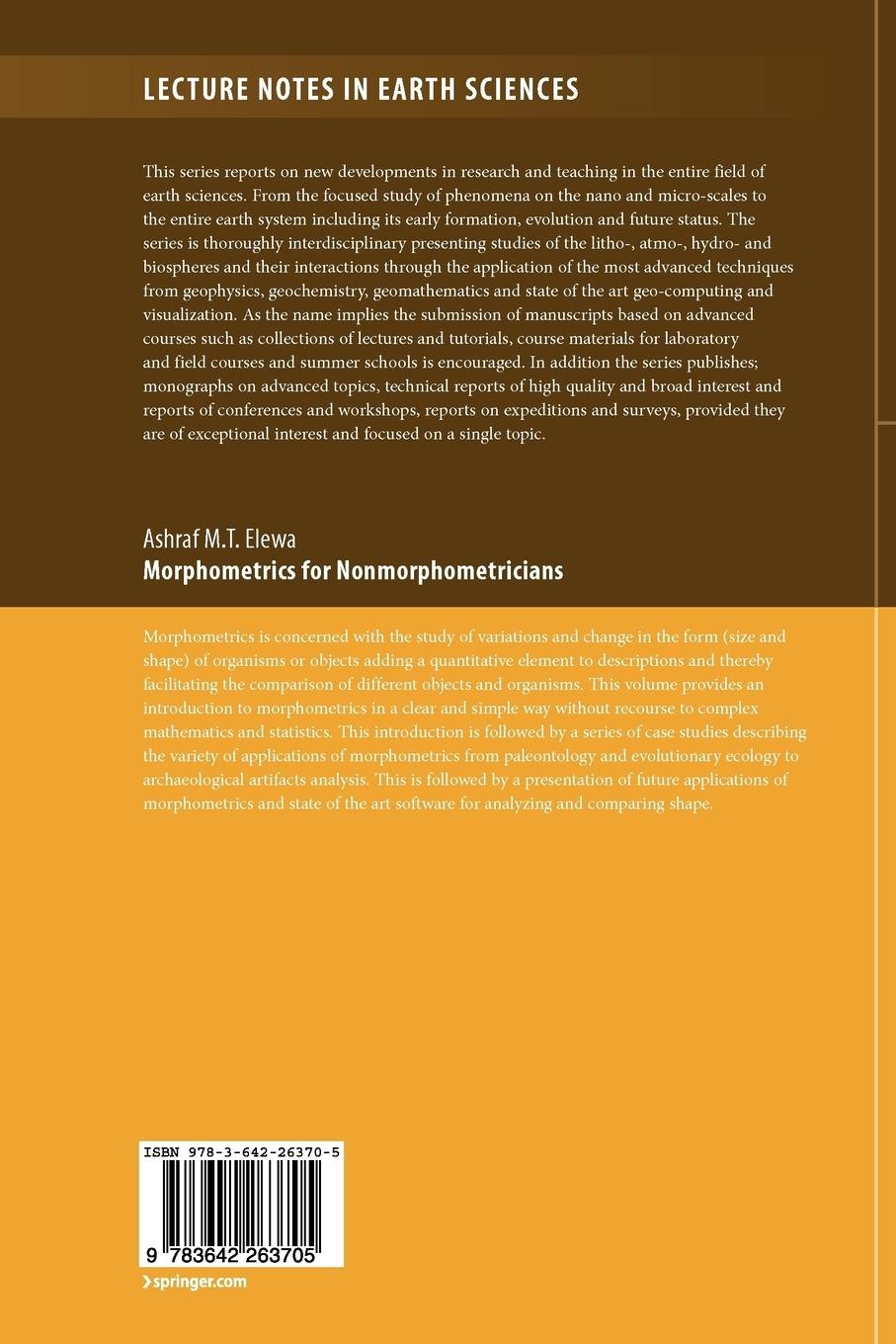 Rückseitencover Morphometrics for Nonmorphometricians