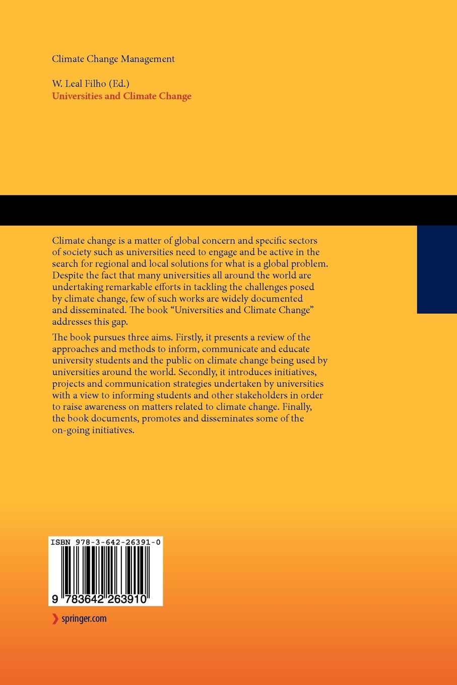 Rückseitencover Universities and Climate Change