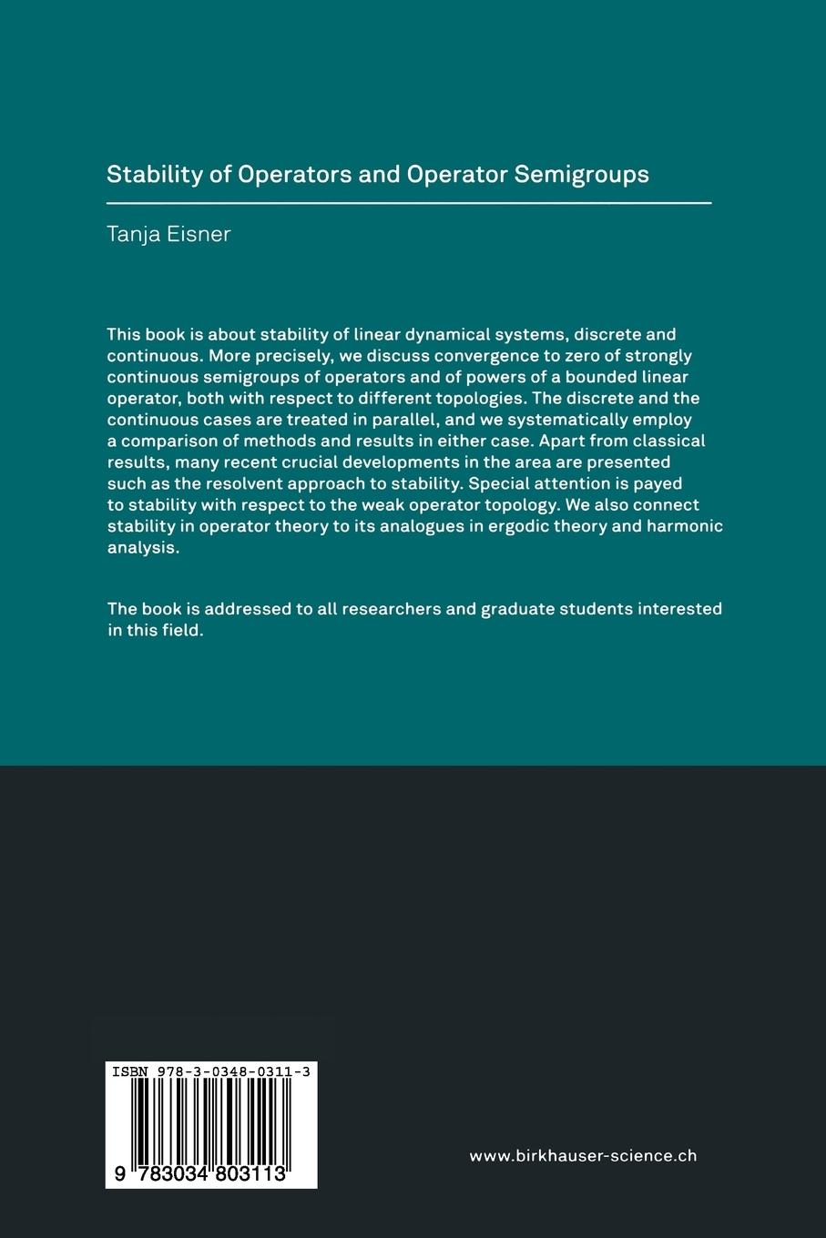 Rückseitencover Stability of Operators and Operator Semigroups