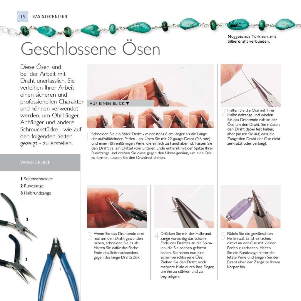 Beispielinhalt (Bild) Die Enzyklopädie der Drahtschmuck Techniken