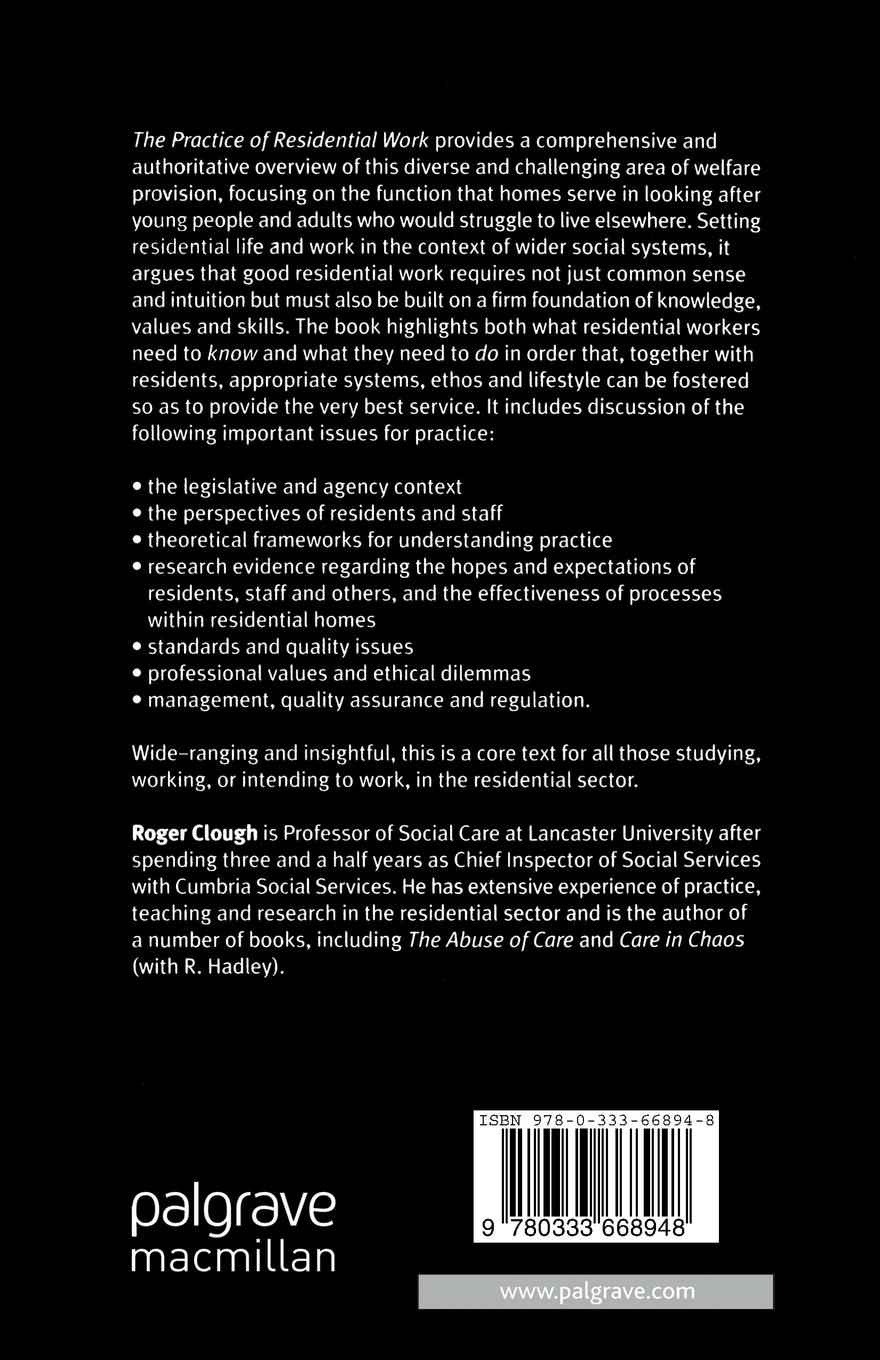 Rückseitencover The Practice of Residential Work