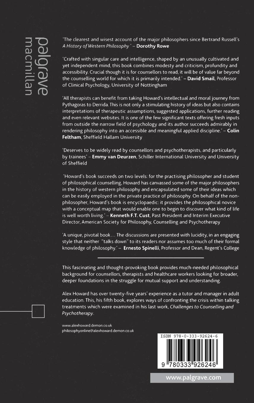 Rückseitencover Philosophy for Counselling and Psychotherapy