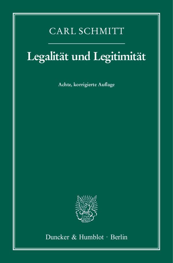 Vorderes Coverbild Legalität und Legitimität