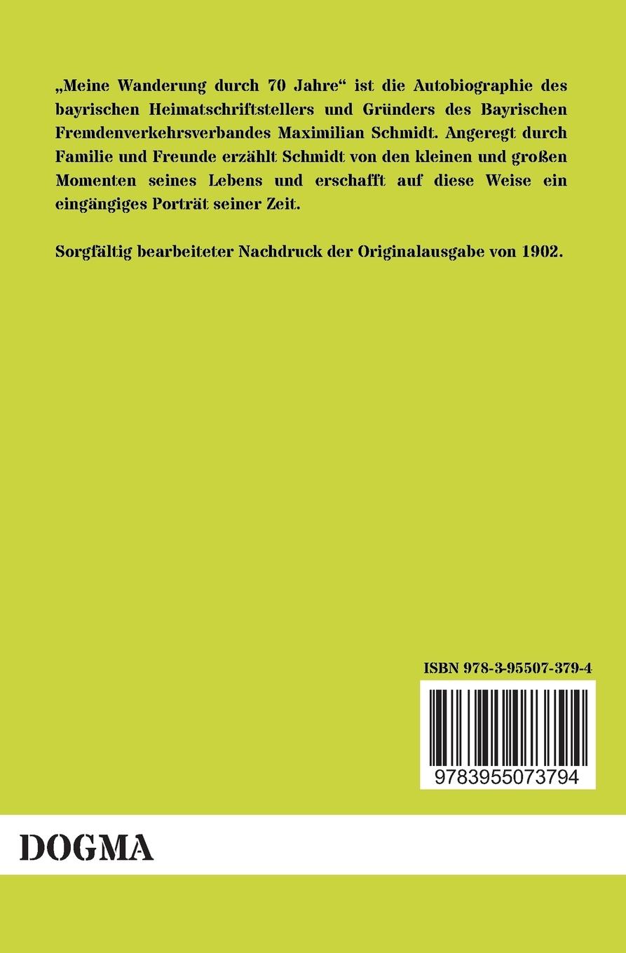 Rückseitencover Meine Wanderung durch 70 Jahre, Erster Teil