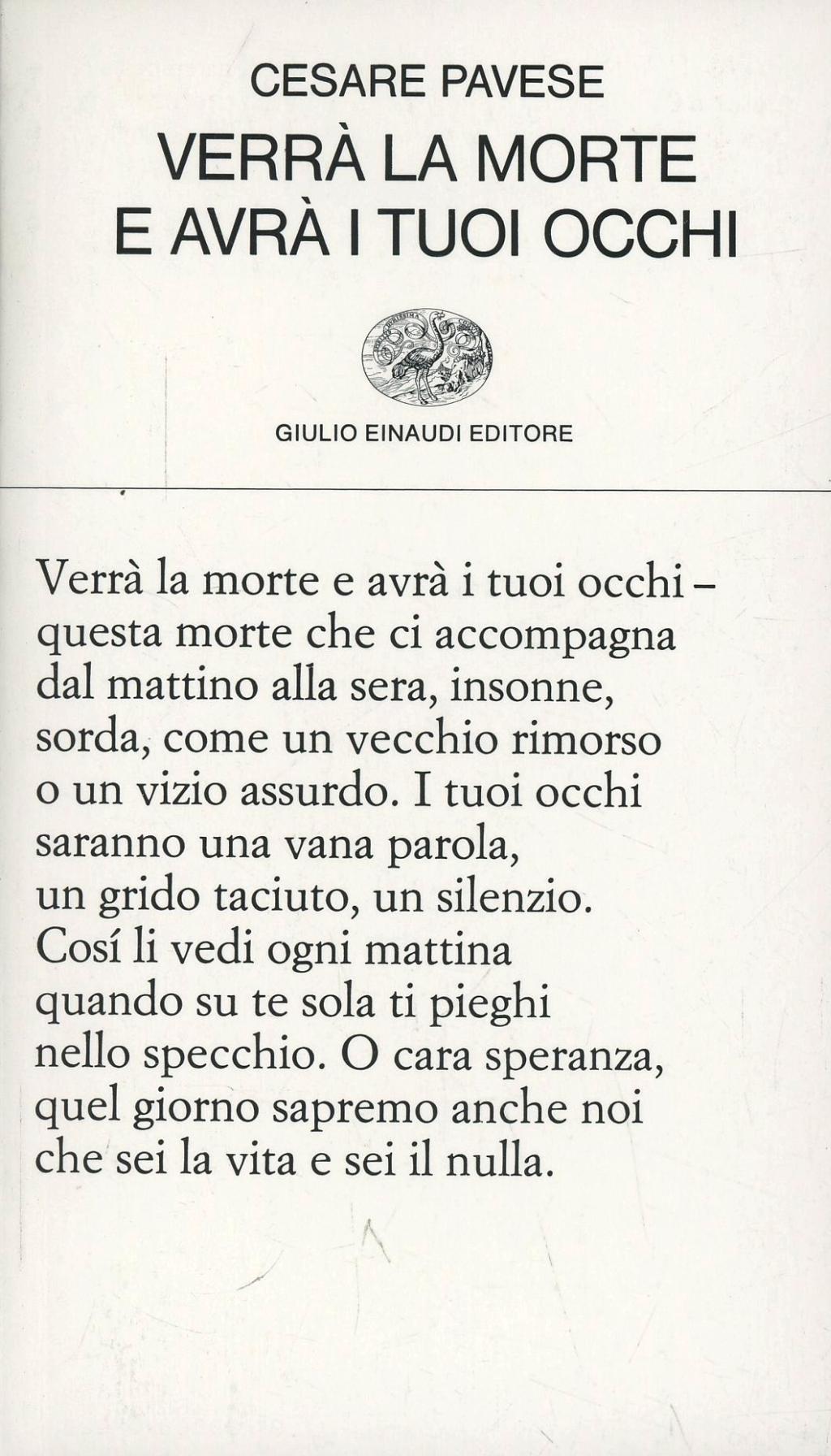 Vorderes Coverbild Verrà la morte e avrà i tuoi occhi