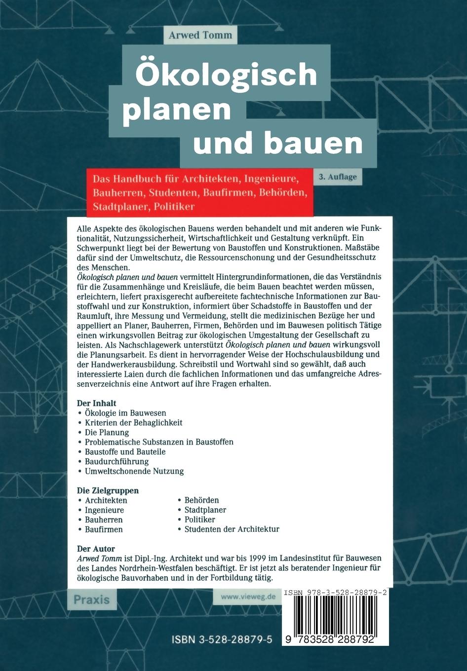 Rückseitencover Ökologisch planen und bauen