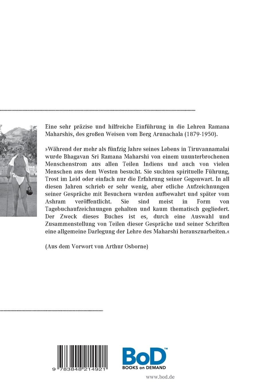 Rückseitencover Ramana Maharshi: Seine Lehren