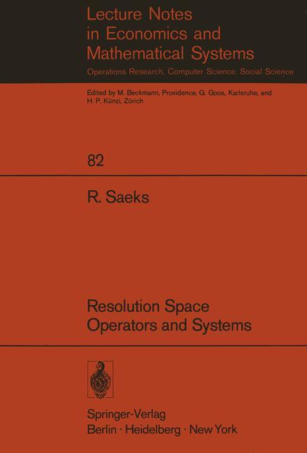 Vorderes Coverbild Resolution Space, Operators and Systems