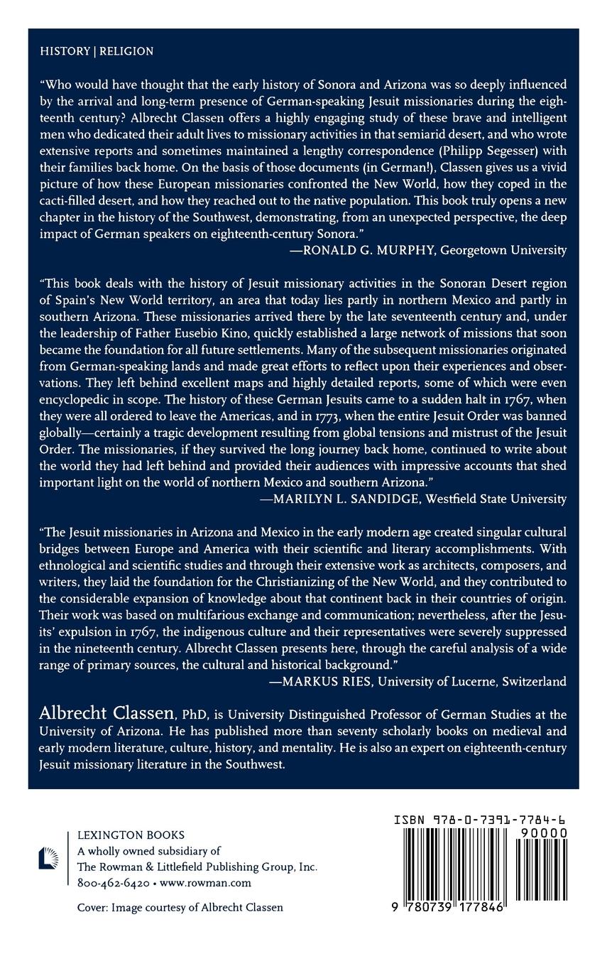 Rückseitencover Early History of the Southwest through the Eyes of German-Speaking Jesuit Missionaries