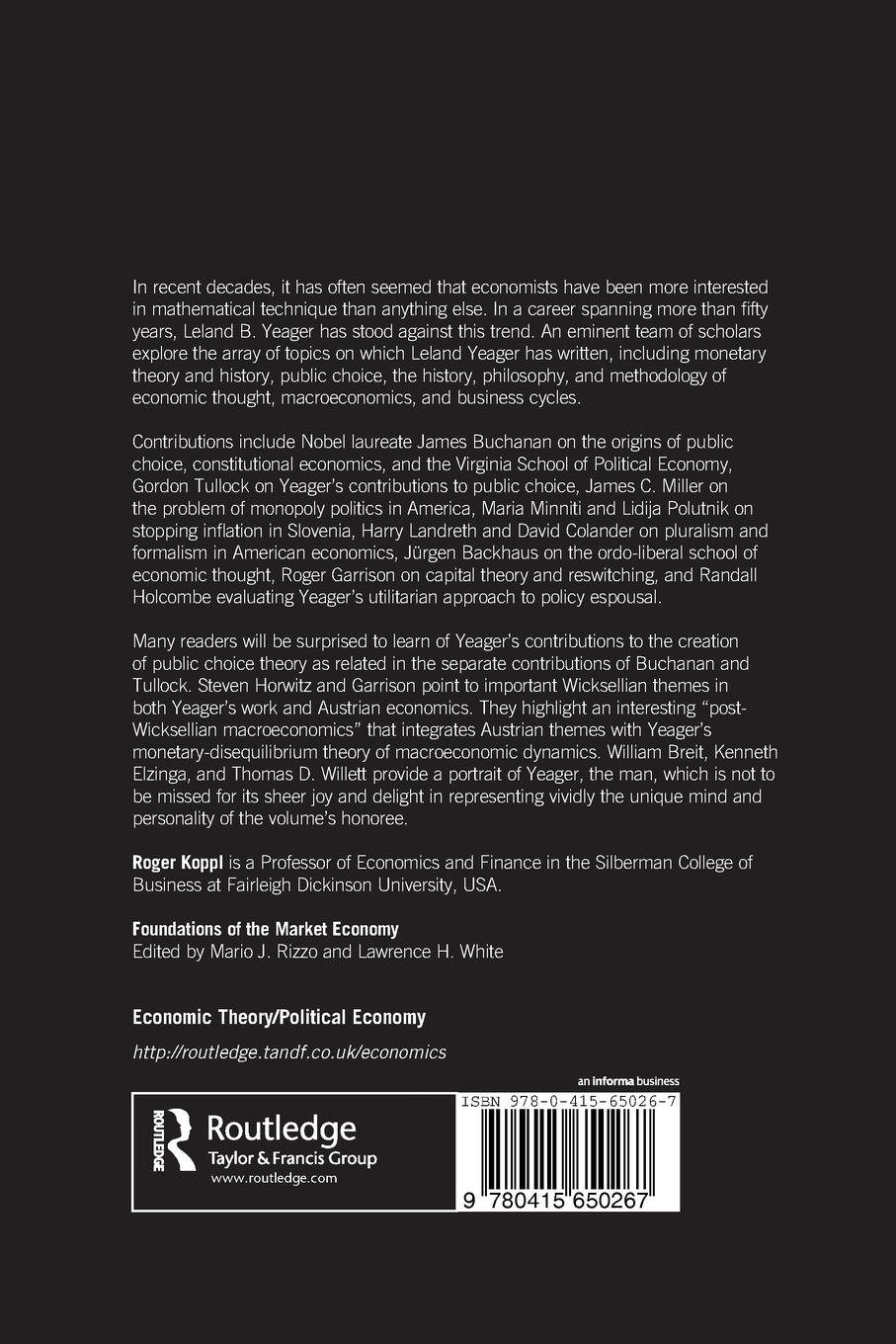 Rückseitencover Money and Markets