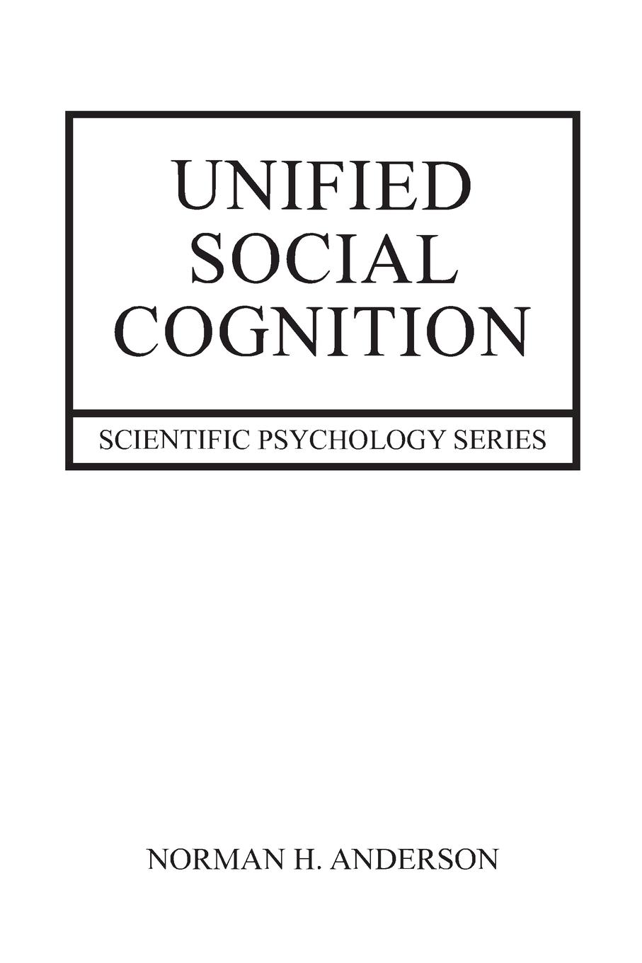 Vorderes Coverbild Unified Social Cognition