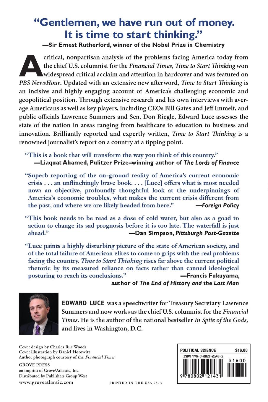 Rückseitencover Time to Start Thinking