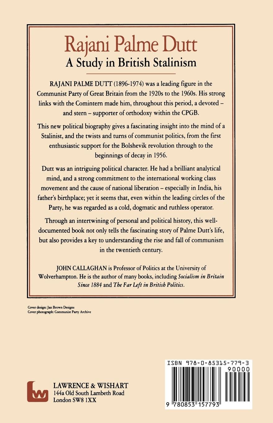 Rückseitencover Rajani Palme Dutt