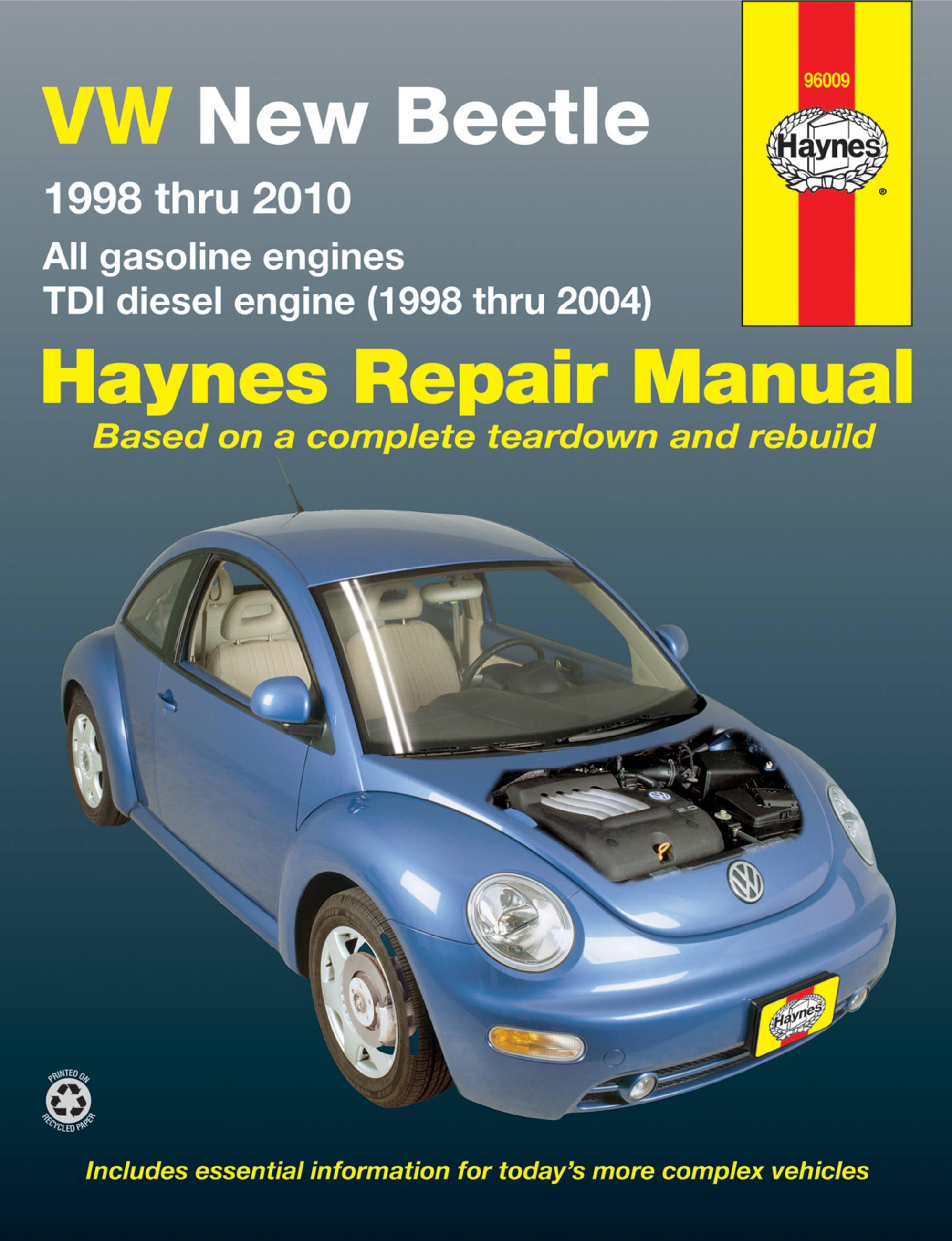 Vorderes Coverbild Volkswagen VW New Beetle 1.8 & 2.0L petrol (1998-2010) & 1.9L TDI diesel (1998-2004) Haynes Repair Manual (USA)