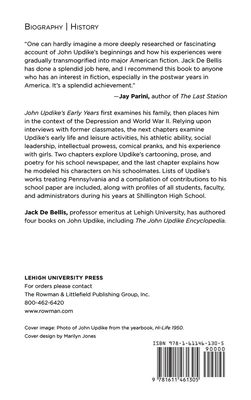Rückseitencover John Updike's Early Years